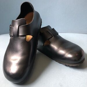 Birkenstock Leather "London" Hunter Black Strap Clog - Size 41 265, L10 M8